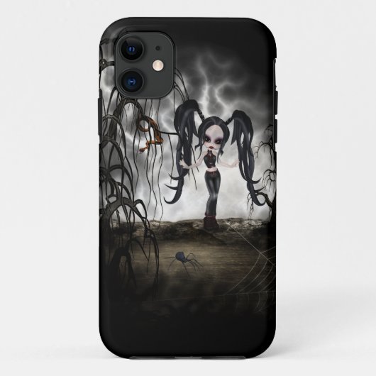 Sepia Gothic Girl Vignette Case-Mate iPhone Case (Achterkant)