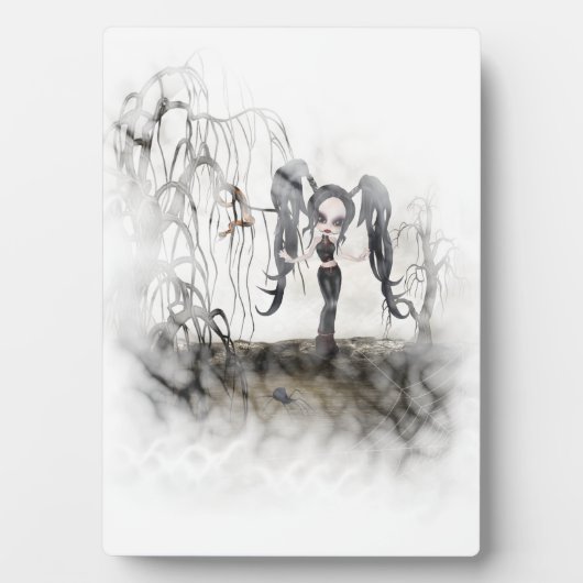 Sepia Gothic Girl Vignette Fotoplaat (voorkant)