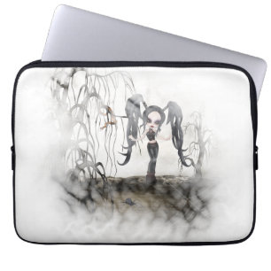 Sepia Gothic Girl Vignette Laptop Sleeve