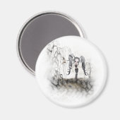 Sepia Gothic Girl Vignette Magneet (Voorkant / Achterkant)