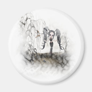 Sepia Gothic Girl Vignette Magneet