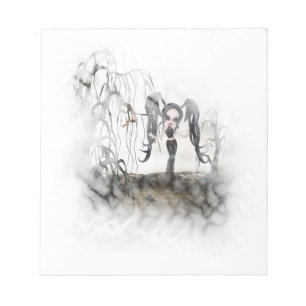 Sepia Gothic Girl Vignette Notitieblok