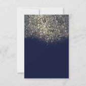 Sepia Goud Glitterend Glitter Blauw Marine Uitnodi Kaart (Achterkant)
