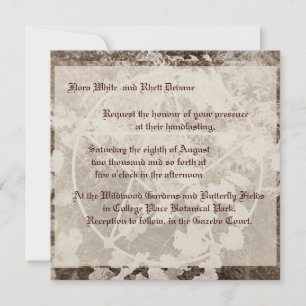 Sepia Grapevine Wedding/Handfasting Pentacle Suite Kaart