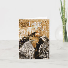 Sepia het Huwelijk van de Kippen van de Toon dankt Bedankkaart