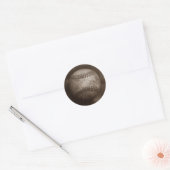  Sepia Honkbal Ronde Sticker (Envelop)