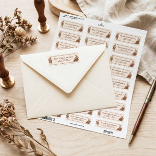 Sepia Inkt Gegraveerde Botanische Lijst Etiket