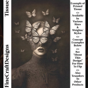 Sepia Kant & Vlinders Blinddoek CR7 Decoupage Tissuepapier