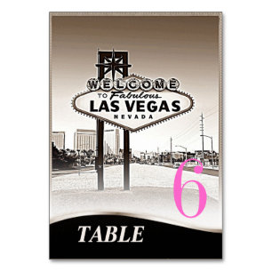 Sepia Las Vegas Bruiloft Menu+Table Kaart