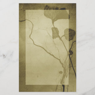 Sepia  Leaf Stationery Briefpapier