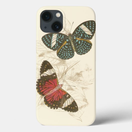 Sepia Leaves met kleurrijke Butterflies Case-Mate iPhone Case (Achterkant)
