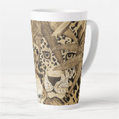 Sepia Leopard Latte Mok (Rechterhoek)