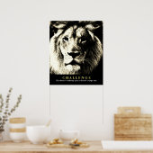  Sepia Lion Motivatie uitdaging Poster (Keuken)