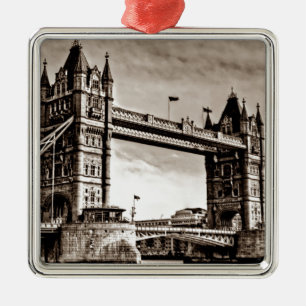 Sepia London Tower Bridge Metalen Ornament