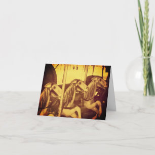 Sepia  look Carousel Horses Let op Kaart