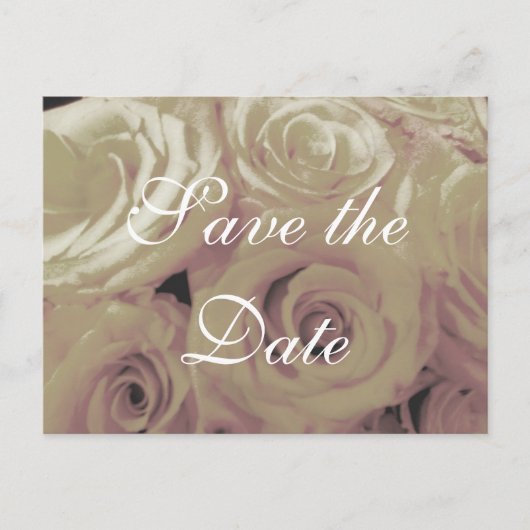 Sepia -look Rozen Save-the-date briefkaart (Voorkant)