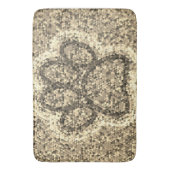 Sepia Low Poly Dog Paw Print Badmat (Voorkant Verticaal)