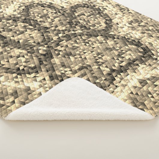 Sepia Low Poly Dog Paw Print Sherpa Deken (3/4)