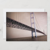Sepia  Mackinac Bridge Weddenschap Kaart (Achterkant)