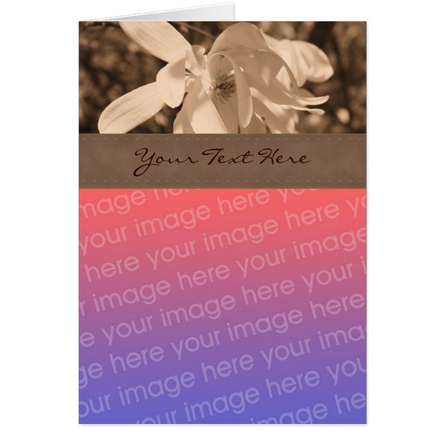 Sepia Magnolia Flower Photo Card (Voorkant)