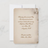 Sepia Mariage Daisy Invitation frontalier (Dos)