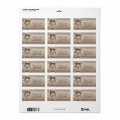 Sepia Mason Jar Wedding Return Address Labels (Full Sheet)
