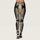 Sepia Mechanische Android Futuristische Robot Leggings (Achterkant)
