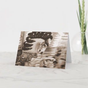 Sepia Merry Horse, Verjaardag Kaart