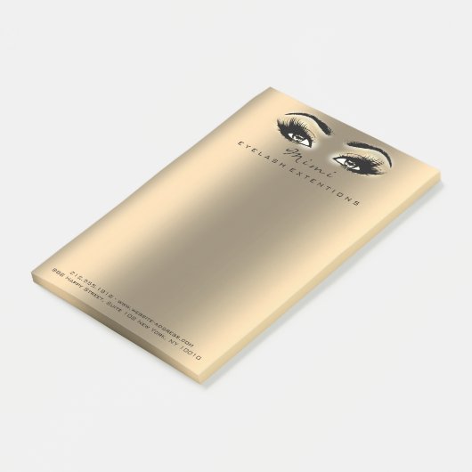 Sepia Metallic Makeup Naam Web Telefoonnummer Post-it® Notes (Schuin)