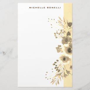 Sepia Modern Minimalistisch Professioneel Bloem Briefpapier
