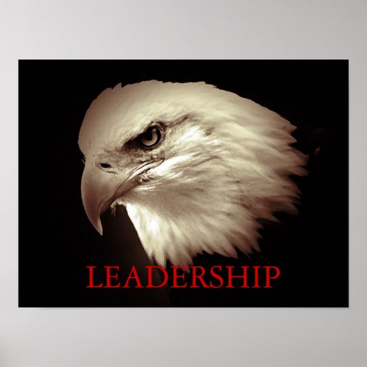 Sepia Motivatie Leiderschap Eagle Eyes Poster (Voorkant)