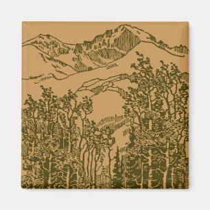 Sepia Mountains en Forest Magneet
