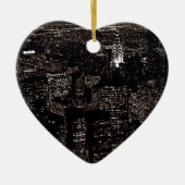 Sepia New York City Night Skyline Keramisch Ornament (Voorkant)