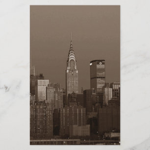 Sepia New York City Silhouet Briefpapier