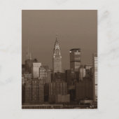 Sepia New York City Skyline Briefkaart (Voorkant)