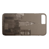 Sepia New York City Skyline Case-Mate iPhone Case (Achterkant (Horizontaal))