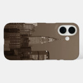 Sepia New York City Skyline Case-Mate iPhone Case (Achterkant (horizontaal))
