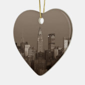 Sepia New York City Skyline Keramisch Ornament (Links)