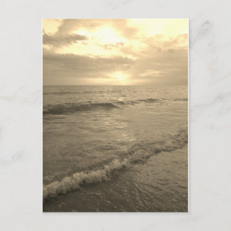 Sepia oceanische zonsondergang briefkaart