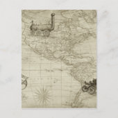 Sepia Old Antiek  United States Map Briefkaart (Voorkant)