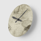 Sepia Old Antiek Verenigde Staten Kaart Reizen Ronde Klok (Hoek)