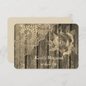 Sepia Or dentelle et mariage Rose RSVP (Devant / Derrière)