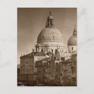 Sepia Paper Effect Venice Grand Canal Briefkaart