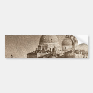 Sepia Paper Effect Venice Grand Canal Bumpersticker
