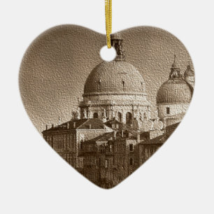 Sepia Paper Effect Venice Grand Canal Keramisch Ornament