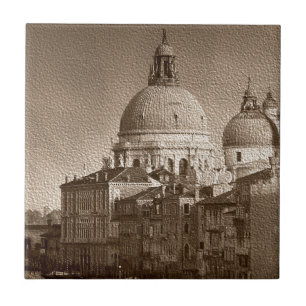 Sepia Paper Effect Venice Grand Canal Tegeltje