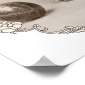 Sepia Pekingese Portrait Poster (Hoek)