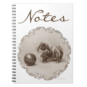 Sepia Pekingese Portret Notitieboek