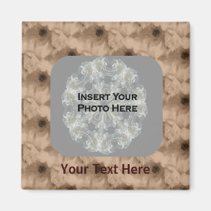 Sepia Peony Flowers Magnet photo