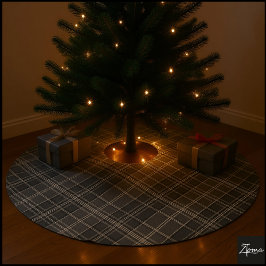 Sepia Plaid Vintage Tartan Taupe Check Kerstboom Rok